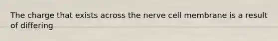 The charge that exists across the nerve cell membrane is a result of differing