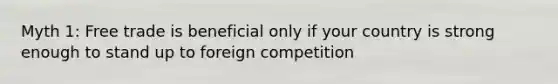 Myth 1: Free trade is beneficial only if your country is strong enough to stand up to foreign competition