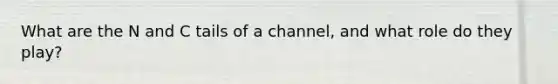 What are the N and C tails of a channel, and what role do they play?