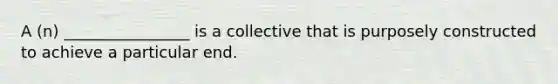 A (n) ________________ is a collective that is purposely constructed to achieve a particular end.