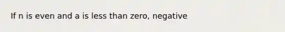 If n is even and a is less than zero, negative