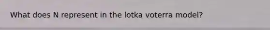 What does N represent in the lotka voterra model?