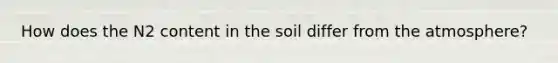 How does the N2 content in the soil differ from the atmosphere?