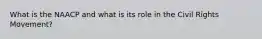 What is the NAACP and what is its role in the Civil Rights Movement?
