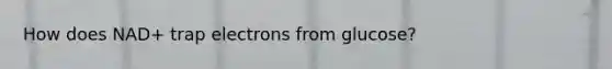 How does NAD+ trap electrons from glucose?