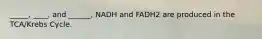 _____, ____, and ______, NADH and FADH2 are produced in the TCA/Krebs Cycle.