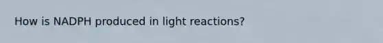 How is NADPH produced in light reactions?