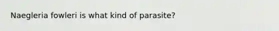 Naegleria fowleri is what kind of parasite?