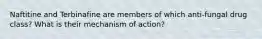 Naftitine and Terbinafine are members of which anti-fungal drug class? What is their mechanism of action?