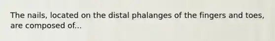 The nails, located on the distal phalanges of the fingers and toes, are composed of...