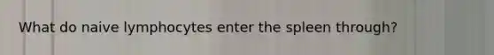 What do naive lymphocytes enter the spleen through?