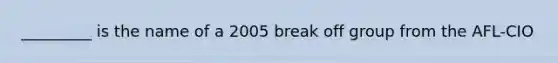 _________ is the name of a 2005 break off group from the AFL-CIO