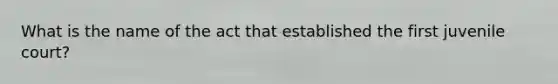 What is the name of the act that established the first juvenile court?