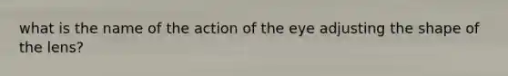 what is the name of the action of the eye adjusting the shape of the lens?