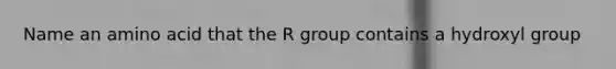 Name an amino acid that the R group contains a hydroxyl group