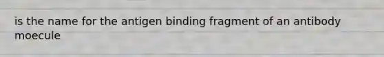 is the name for the antigen binding fragment of an antibody moecule