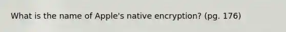 What is the name of Apple's native encryption? (pg. 176)