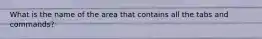 What is the name of the area that contains all the tabs and commands?