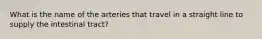 What is the name of the arteries that travel in a straight line to supply the intestinal tract?