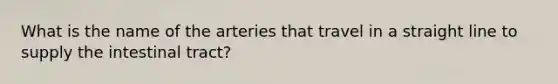 What is the name of the arteries that travel in a straight line to supply the intestinal tract?