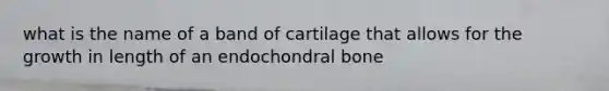 what is the name of a band of cartilage that allows for the growth in length of an endochondral bone