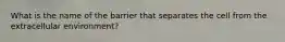 What is the name of the barrier that separates the cell from the extracellular environment?
