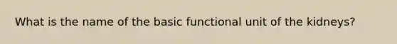 What is the name of the basic functional unit of the kidneys?