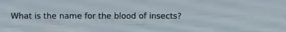 What is the name for the blood of insects?