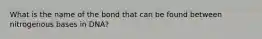 What is the name of the bond that can be found between nitrogenous bases in DNA?