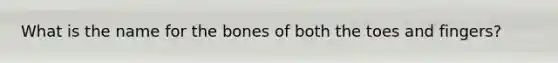 What is the name for the bones of both the toes and fingers?