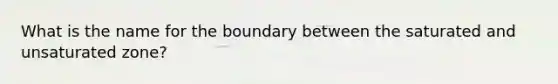 What is the name for the boundary between the saturated and unsaturated zone?