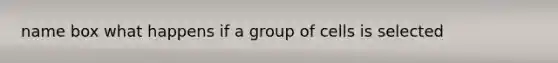 name box what happens if a group of cells is selected