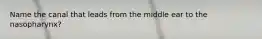 Name the canal that leads from the middle ear to the nasopharynx?