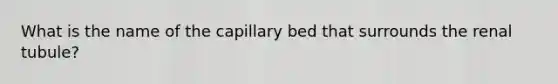 What is the name of the capillary bed that surrounds the renal tubule?