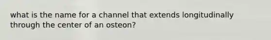 what is the name for a channel that extends longitudinally through the center of an osteon?