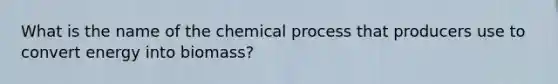 What is the name of the chemical process that producers use to convert energy into biomass?