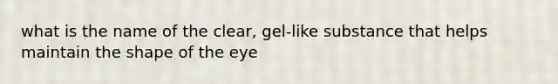 what is the name of the clear, gel-like substance that helps maintain the shape of the eye