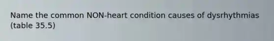 Name the common NON-heart condition causes of dysrhythmias (table 35.5)