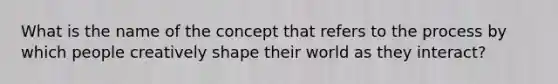 What is the name of the concept that refers to the process by which people creatively shape their world as they interact?