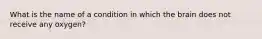 What is the name of a condition in which the brain does not receive any oxygen?