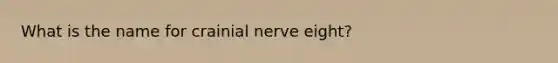 What is the name for crainial nerve eight?