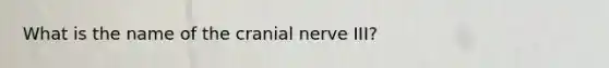 What is the name of the cranial nerve III?