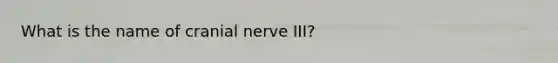 What is the name of cranial nerve III?