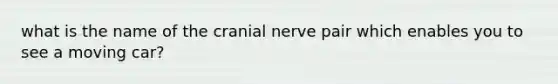 what is the name of the cranial nerve pair which enables you to see a moving car?