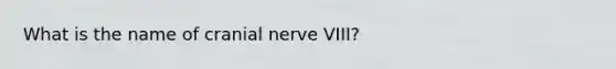 What is the name of cranial nerve VIII?