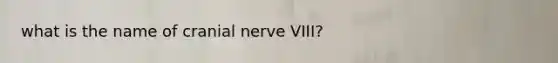 what is the name of cranial nerve VIII?