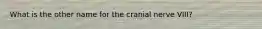 What is the other name for the cranial nerve VIII?