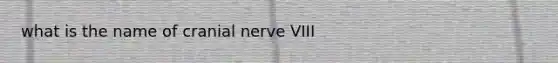 what is the name of cranial nerve VIII