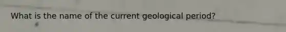 What is the name of the current geological period?