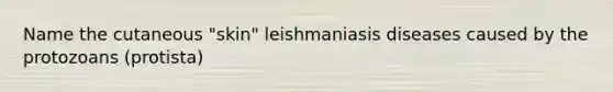 Name the cutaneous "skin" leishmaniasis diseases caused by the protozoans (protista)